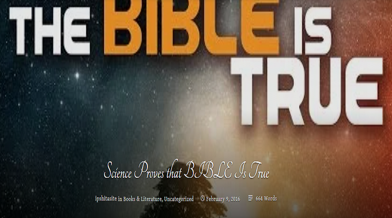 Scientific Evidences that Bible is True