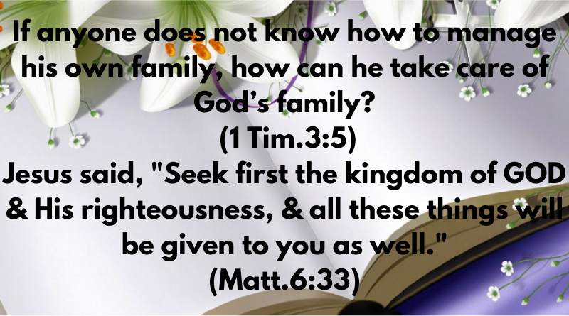 Seek first the kingdom righteousness of GOD His all these things will be given to you